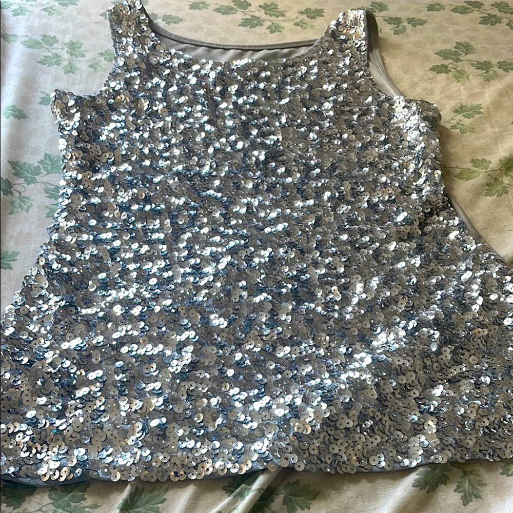 Silver Sequin Women's Top